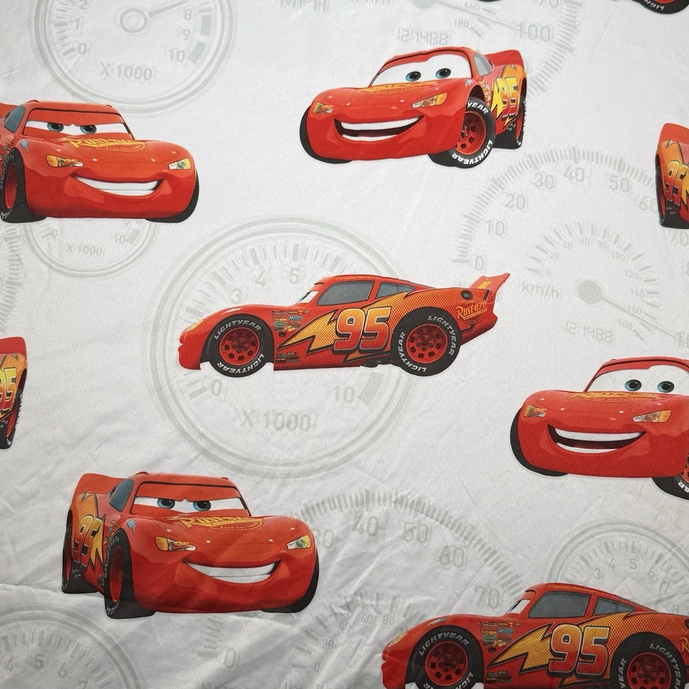 Lightning McQueen Racer Full Flat Sheet 100% Polyester Fabric Disney Cars 3